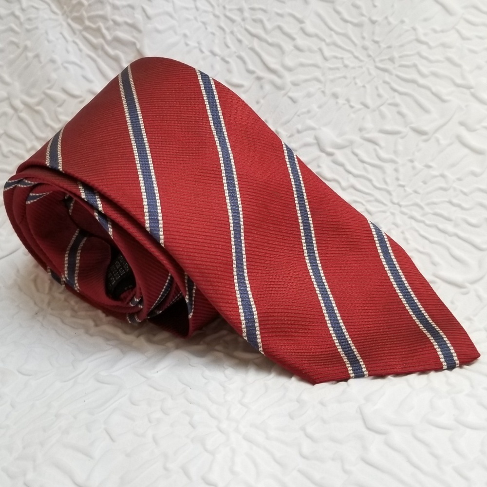 Egon von Furstenberg Silk red blue white Strip Ti